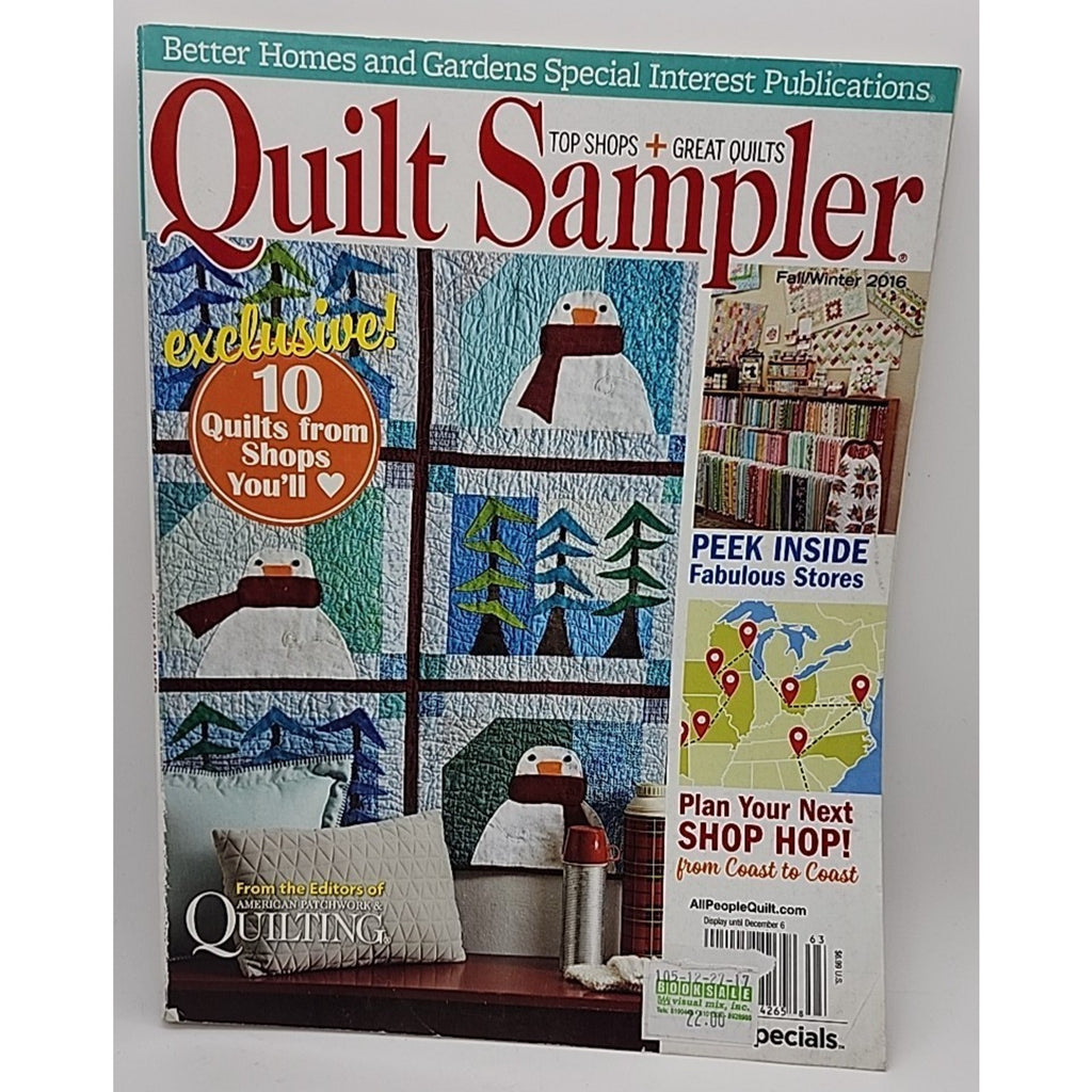 Better Homes and Gardens Quilt Sampler Magazine Fall/Winter 2016 Issue Top Shops