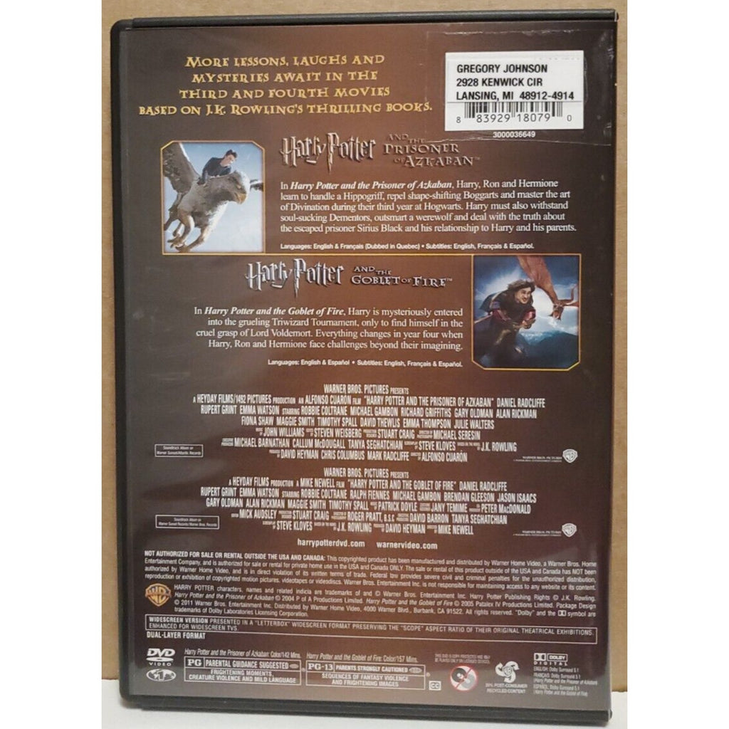 Harry Potter: Years 3 4 (DVD, 2012, 2-Disc Set)