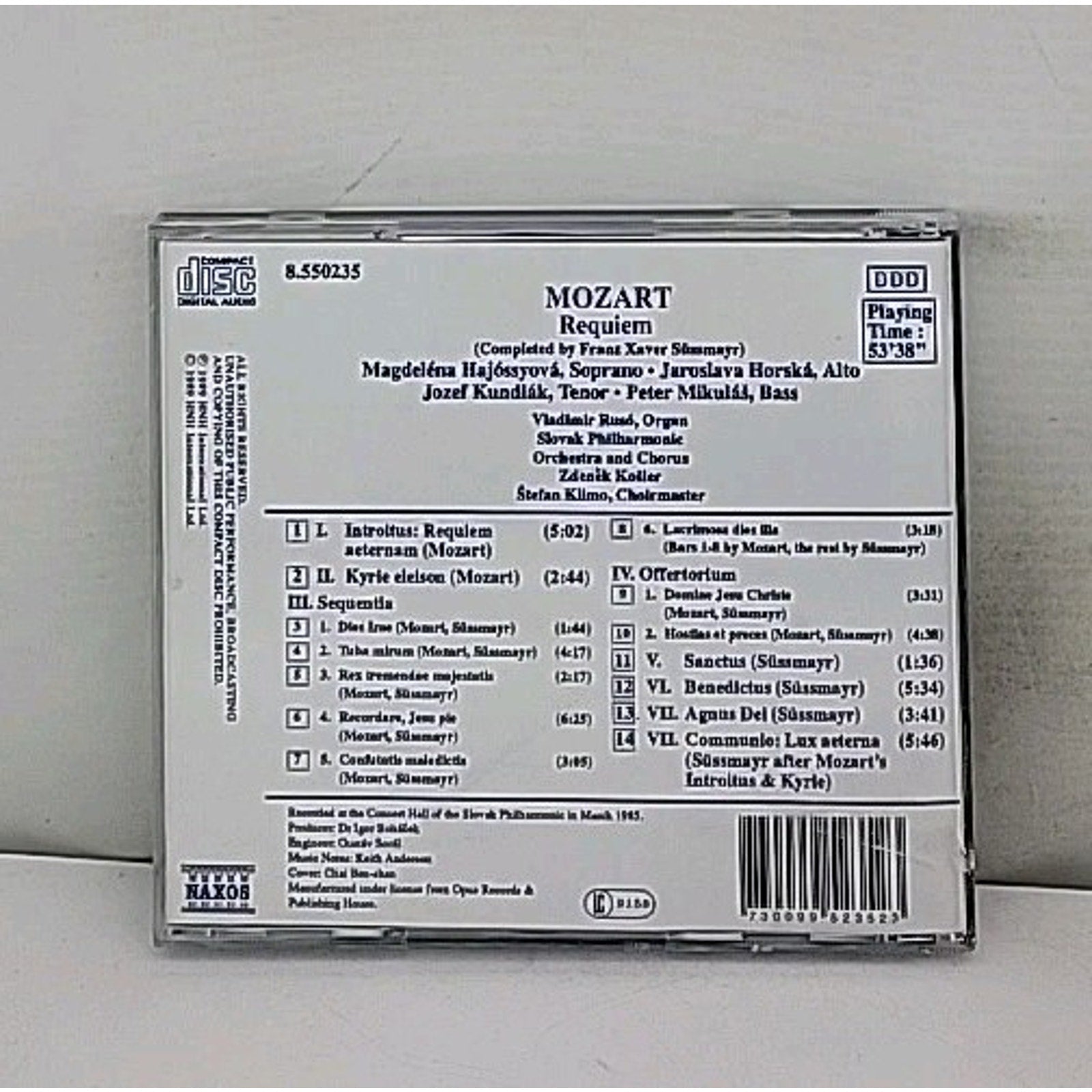 Requiem by Mozart / Kosler (CD, 1992)