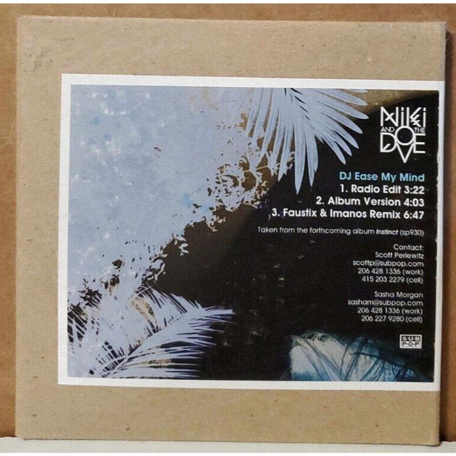 Niki And The Dove ‎– DJ, Ease My Mind (CD)
