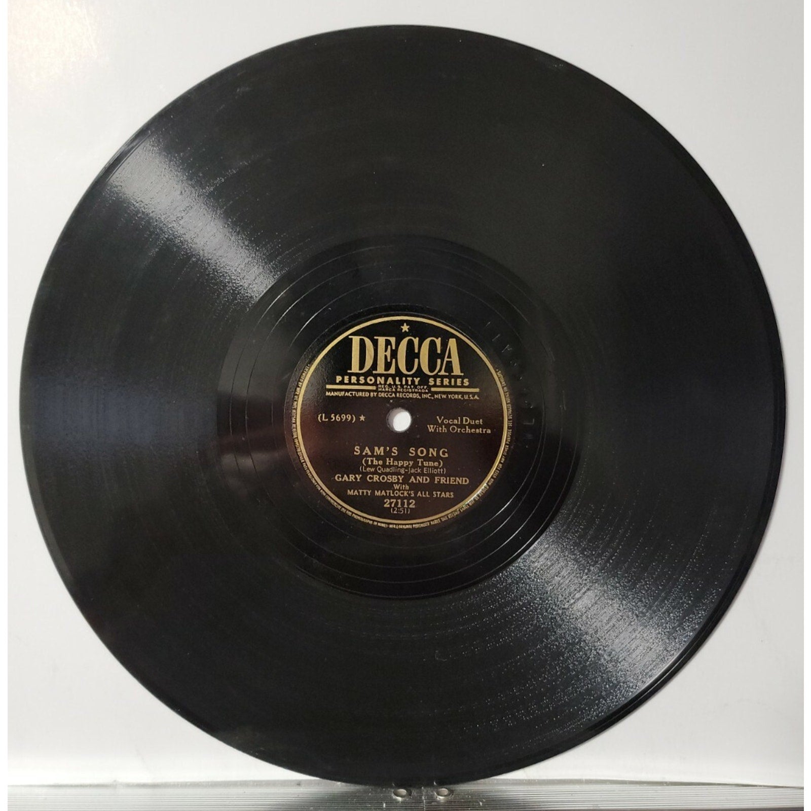 Gary Crosby - Sam's Song / Play A Simple Melody (Vinyl)