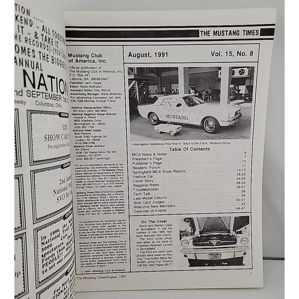 Mustang Times August 1991 Magazine