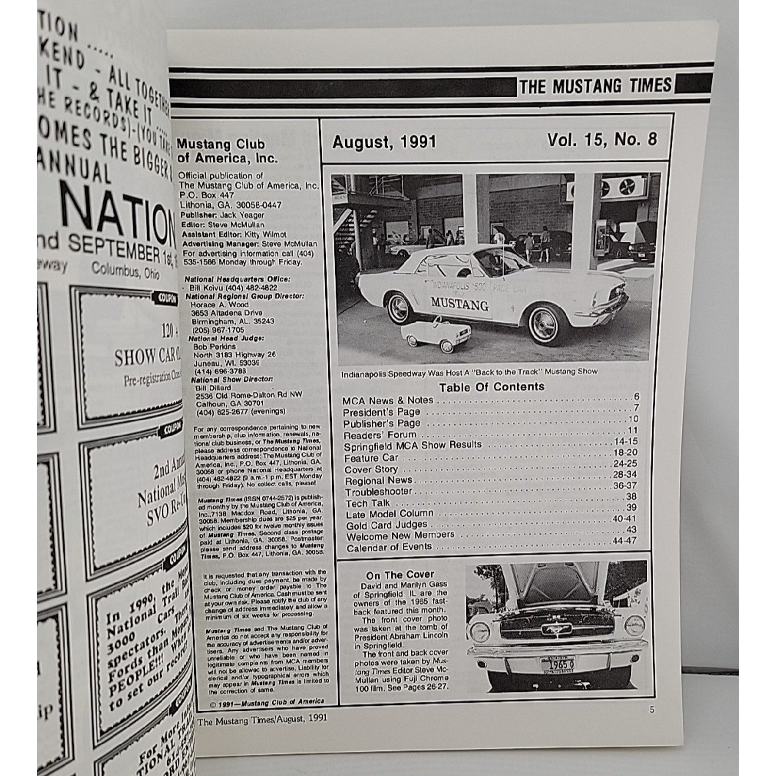 Mustang Times August 1991 Magazine