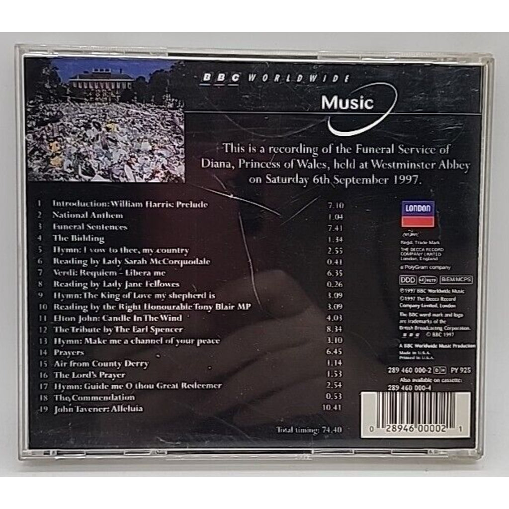 Diana: BBC Funeral Service by Various Artists (CD, Sep-1997, London (USA))