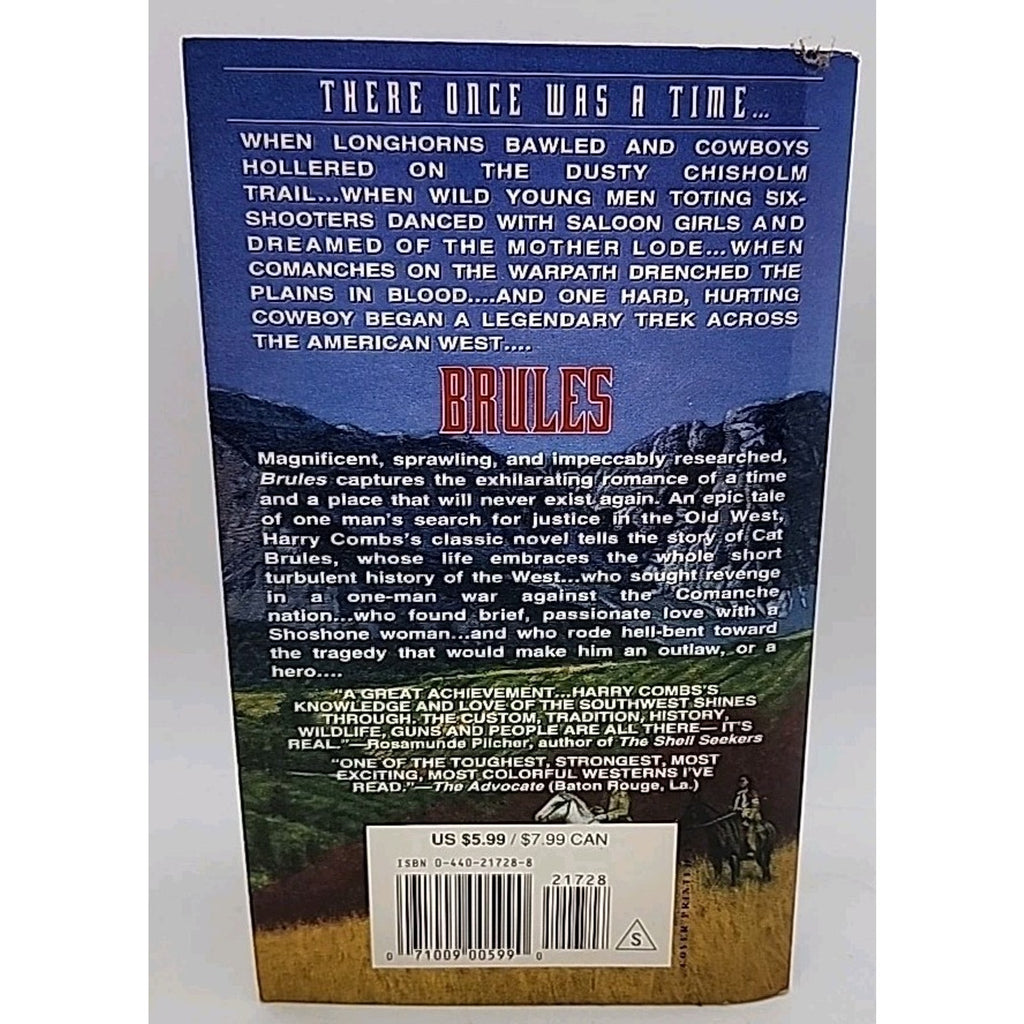 Brules : A Novel by Harry Combs (1995, Mass Market)
