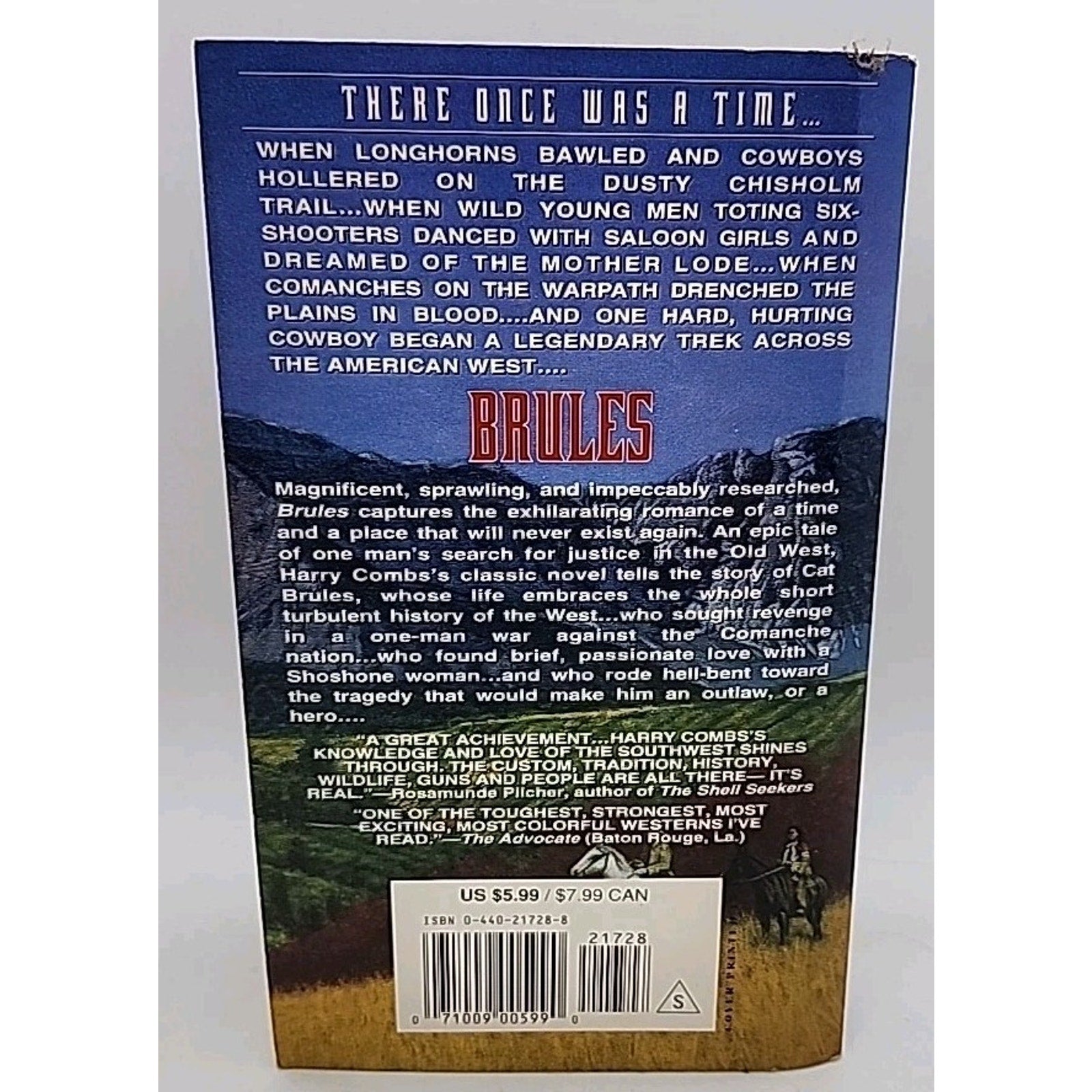 Brules : A Novel by Harry Combs (1995, Mass Market)