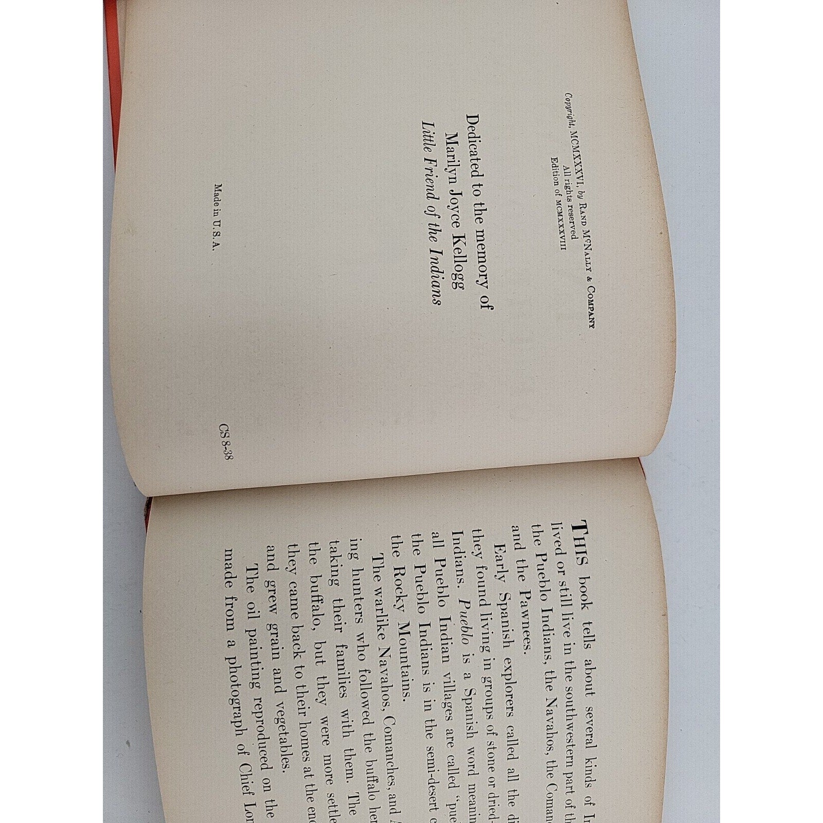 1936 Indians of the Southwest Rand McNally by Harold & Delaine Kellogg
