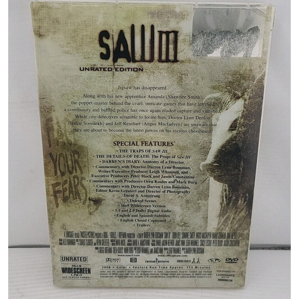 Saw III (DVD, 2007, Unrated Widescreen)