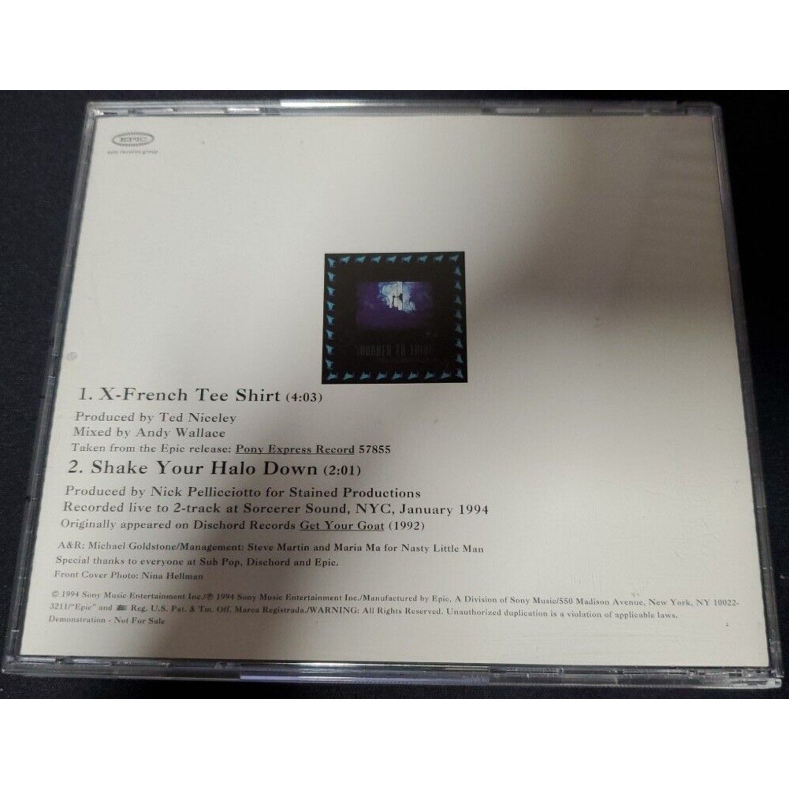 X - French Tee Shirt by Shudder To Think (CD, PROMO, 1994, Epic)