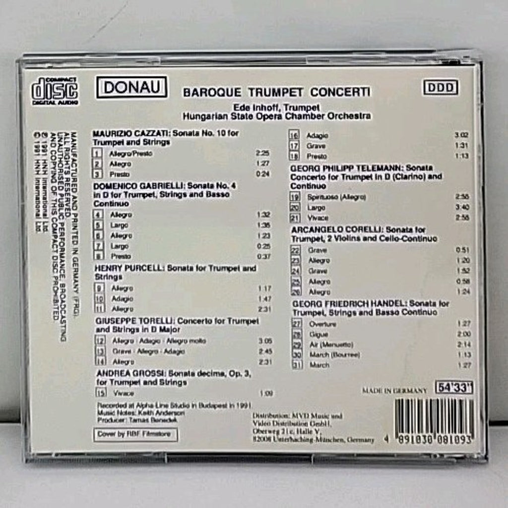 Baroque Trumpet Concerti Hungarian State Opera Chamber Orchestra CD Classical