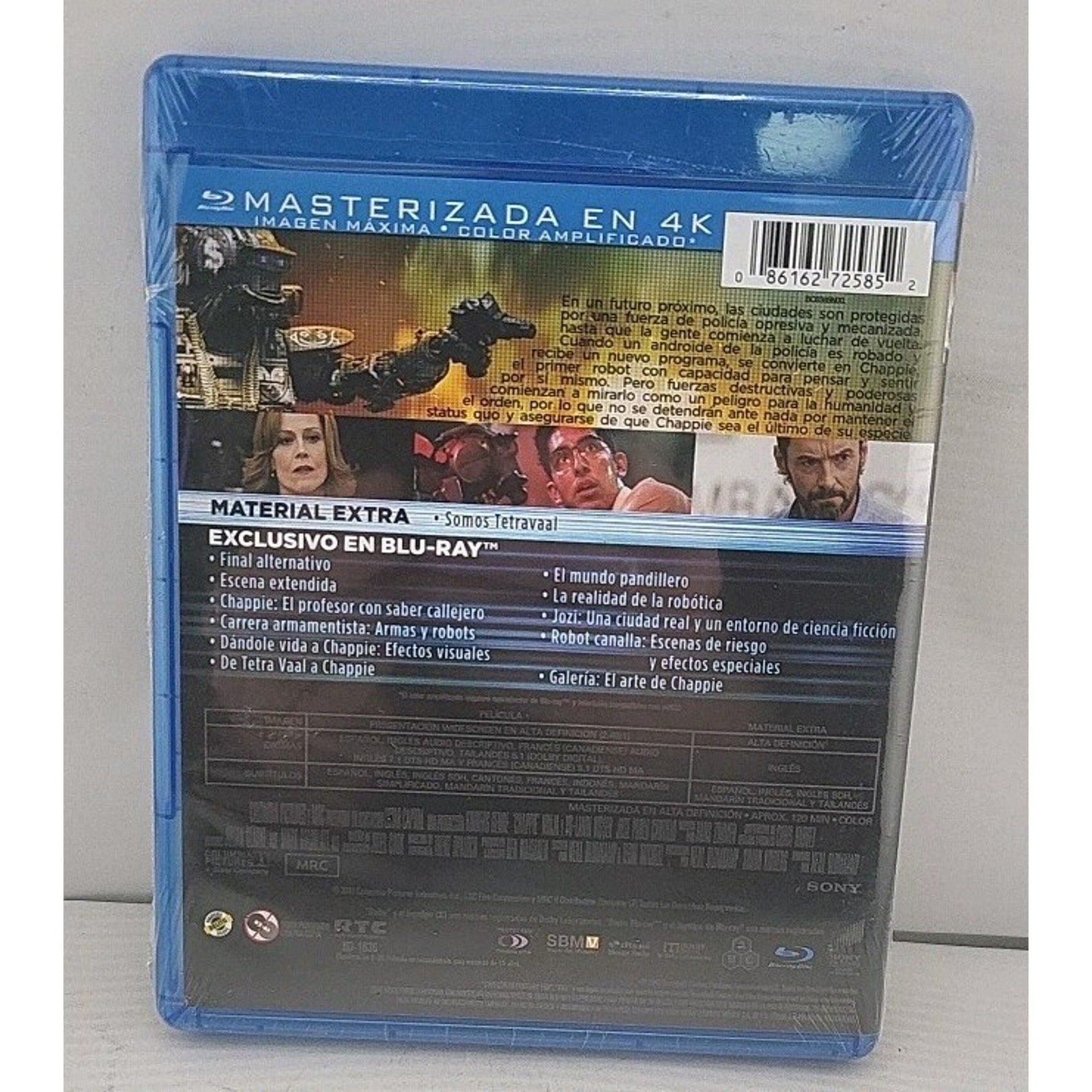 Chappie (Blu-ray, 2015) Spanish Packaging *Brand New*