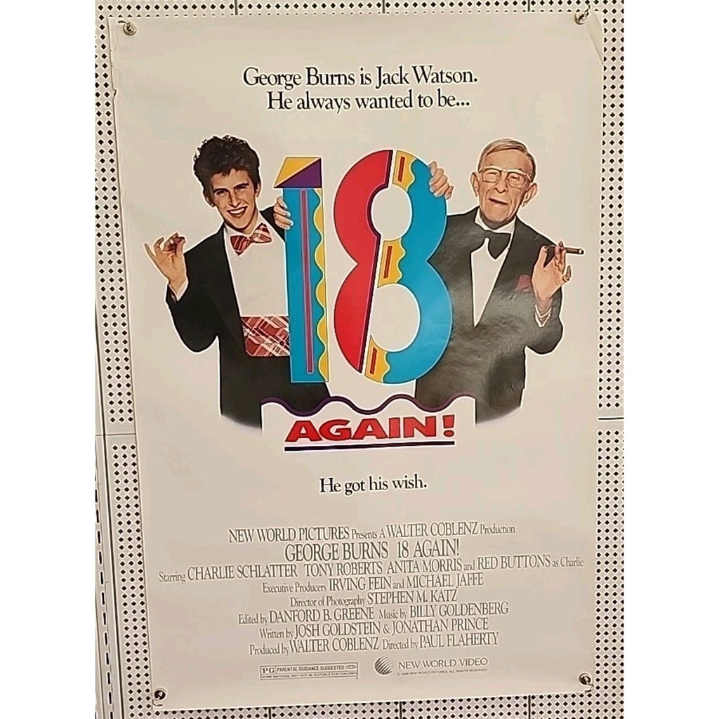 18 Again Original 1s Movie Poster George Burns Charlie Schlatter Tony Roberts