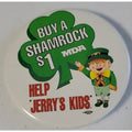 Vintage Buy A Shamrock $1 MDA Help Jerry's Kids Pin Pinback Button Budweiser