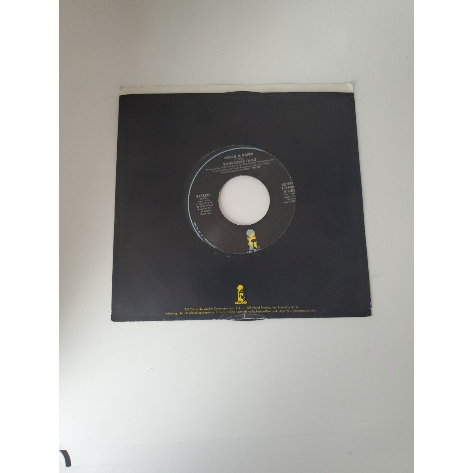 Bourgeois Tagg: I Don't Mind At All / Pencil & Paper (Record)