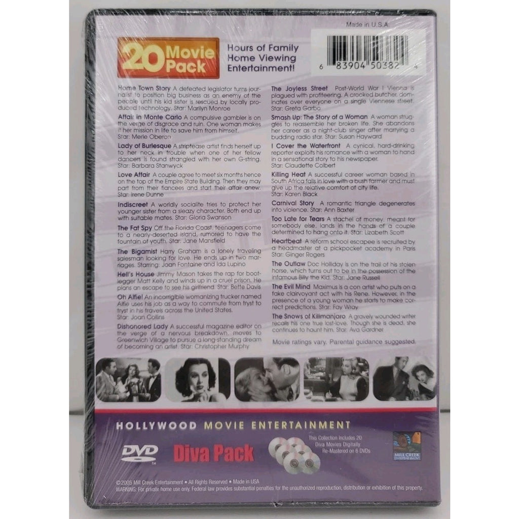 Diva - 20 Movie Pack (DVD, 2005, 6-Disc Set) *Brand New*