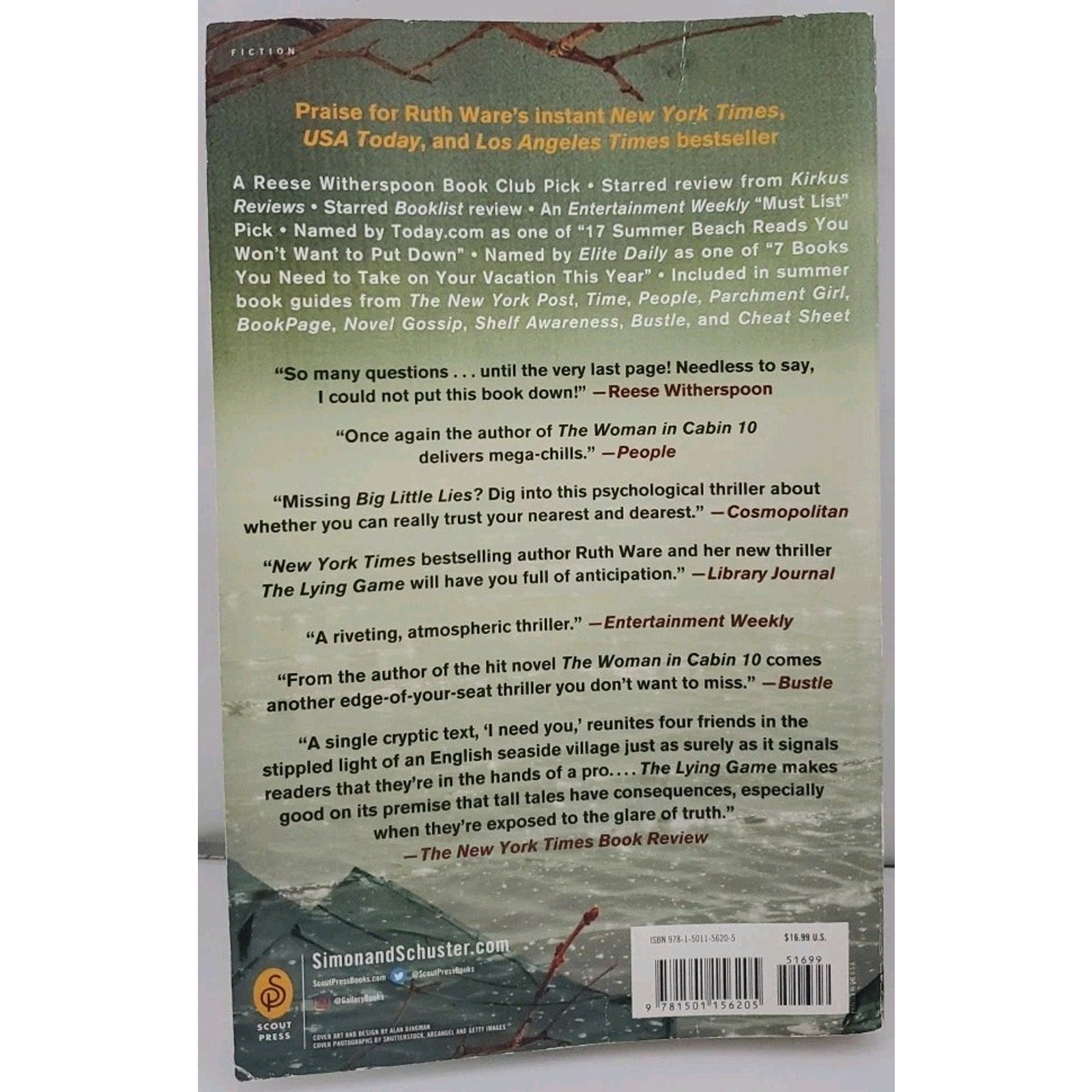 Lying Game : A Novel by Ruth Ware (2018, Trade Paperback)