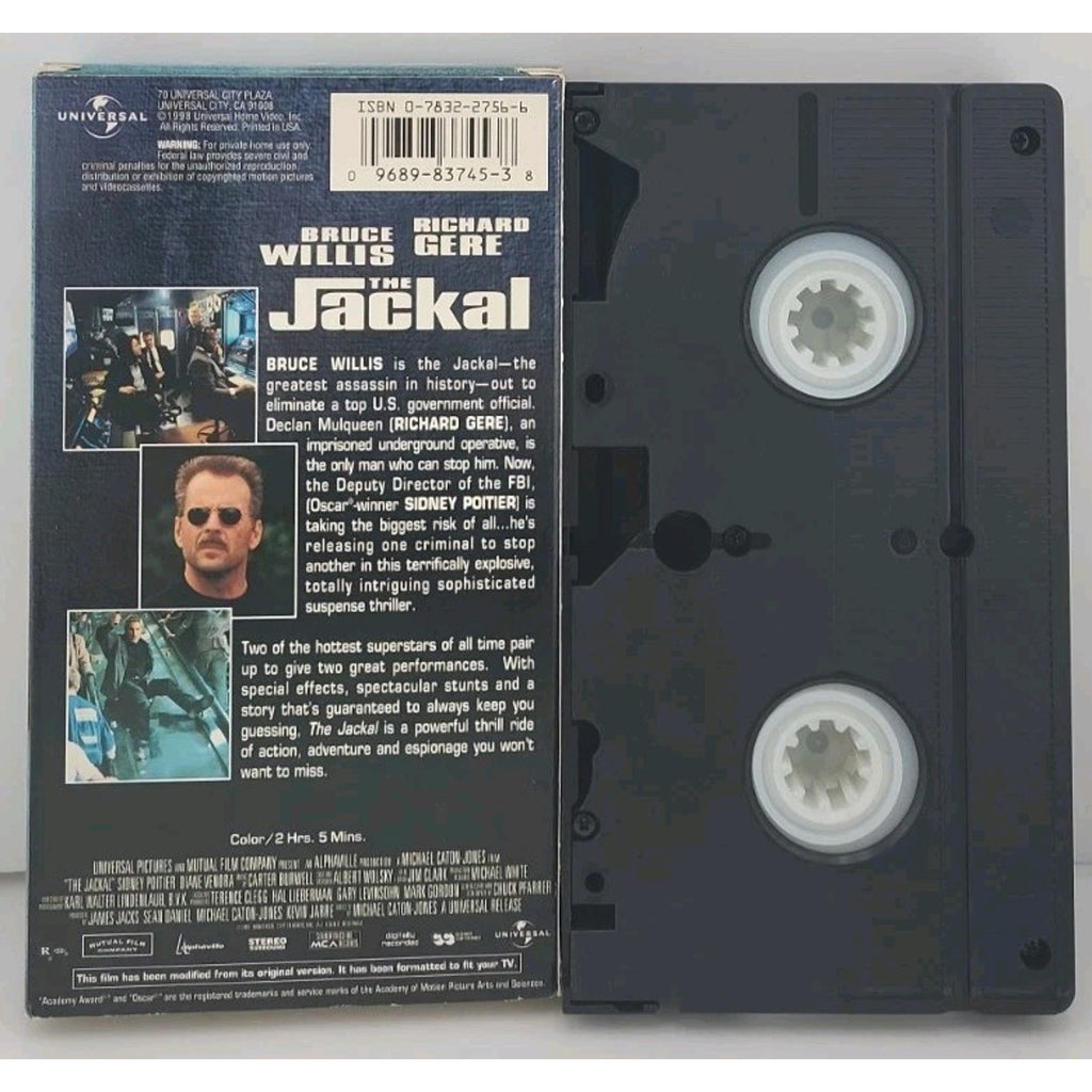 The Jackal VHS 1998 Bruce Willis Richard Gere Rated R Universal Home Video