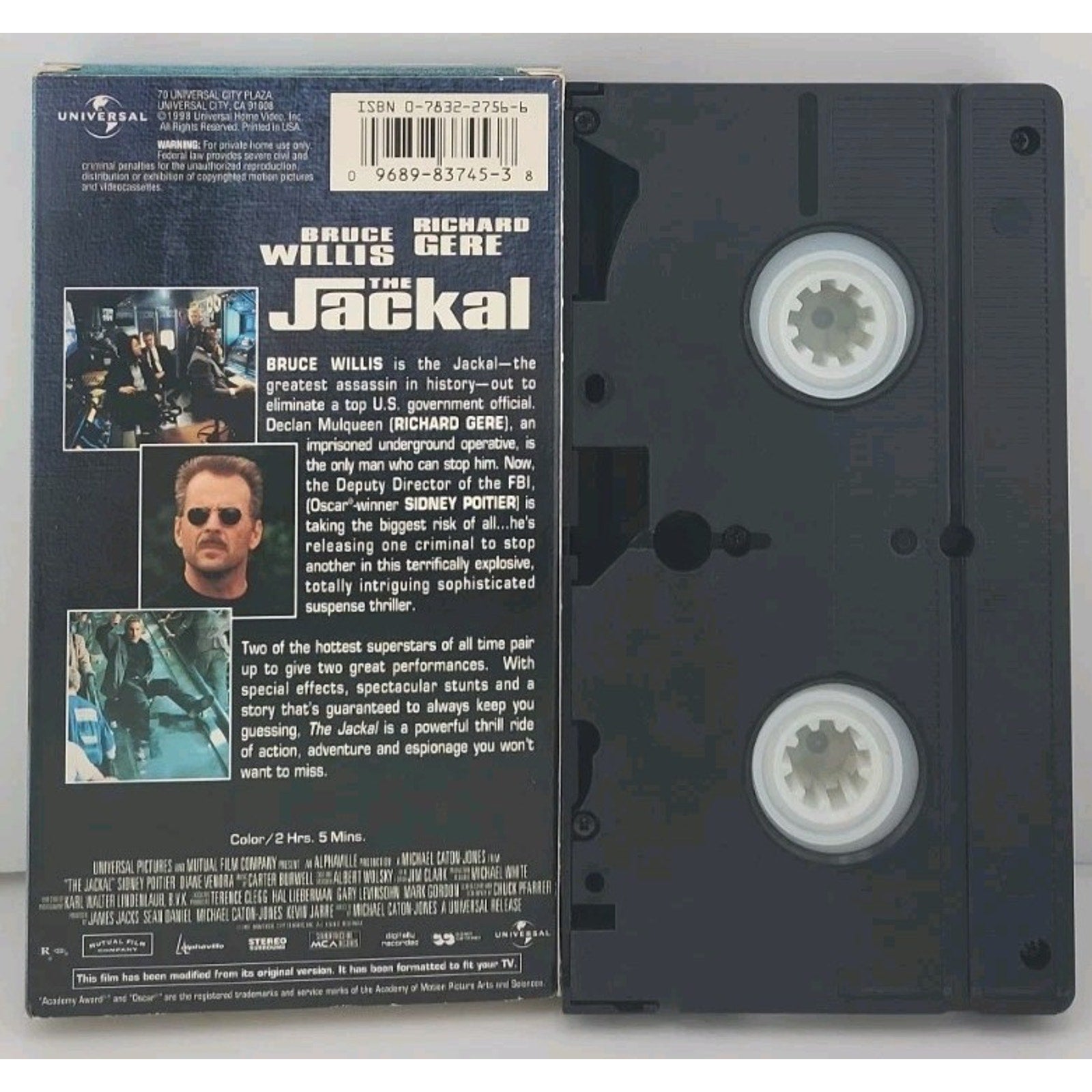 The Jackal VHS 1998 Bruce Willis Richard Gere Rated R Universal Home Video