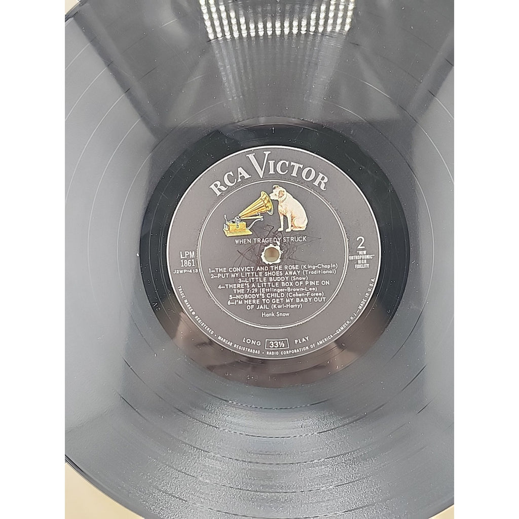 1957 Hank Snow When Tragedy Struck Mono LP RCA Victor LPM 1861 Country