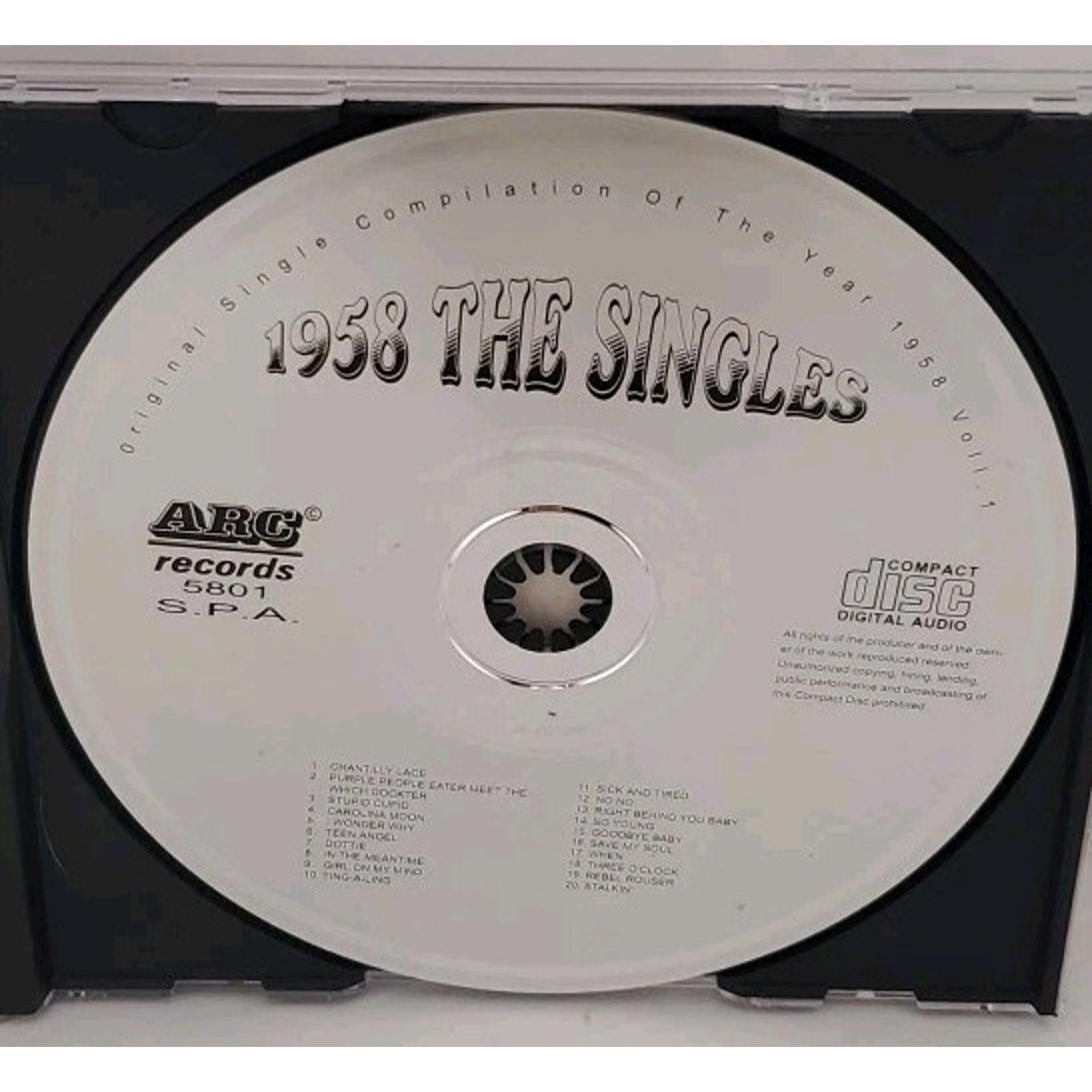 The Singles Original Original Single Compilation Of The Year 1958 Vol 1 (CD)