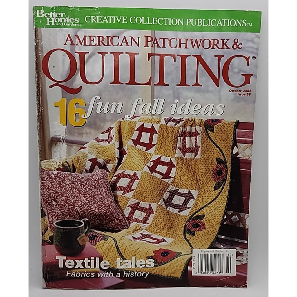 American Patchwork /Quilting Magazine " 16 Fun Fall Ideas" October 2002