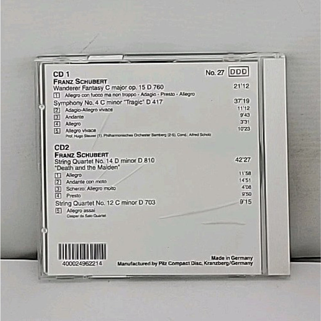 Franz Schubert Symphony No. 4 Tragic Death And The Maiden (2 DISCS) CD