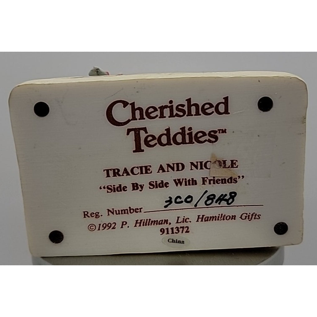 Cherished Teddies Tracie And Nicole Figurine Side By Side With Friends 911372