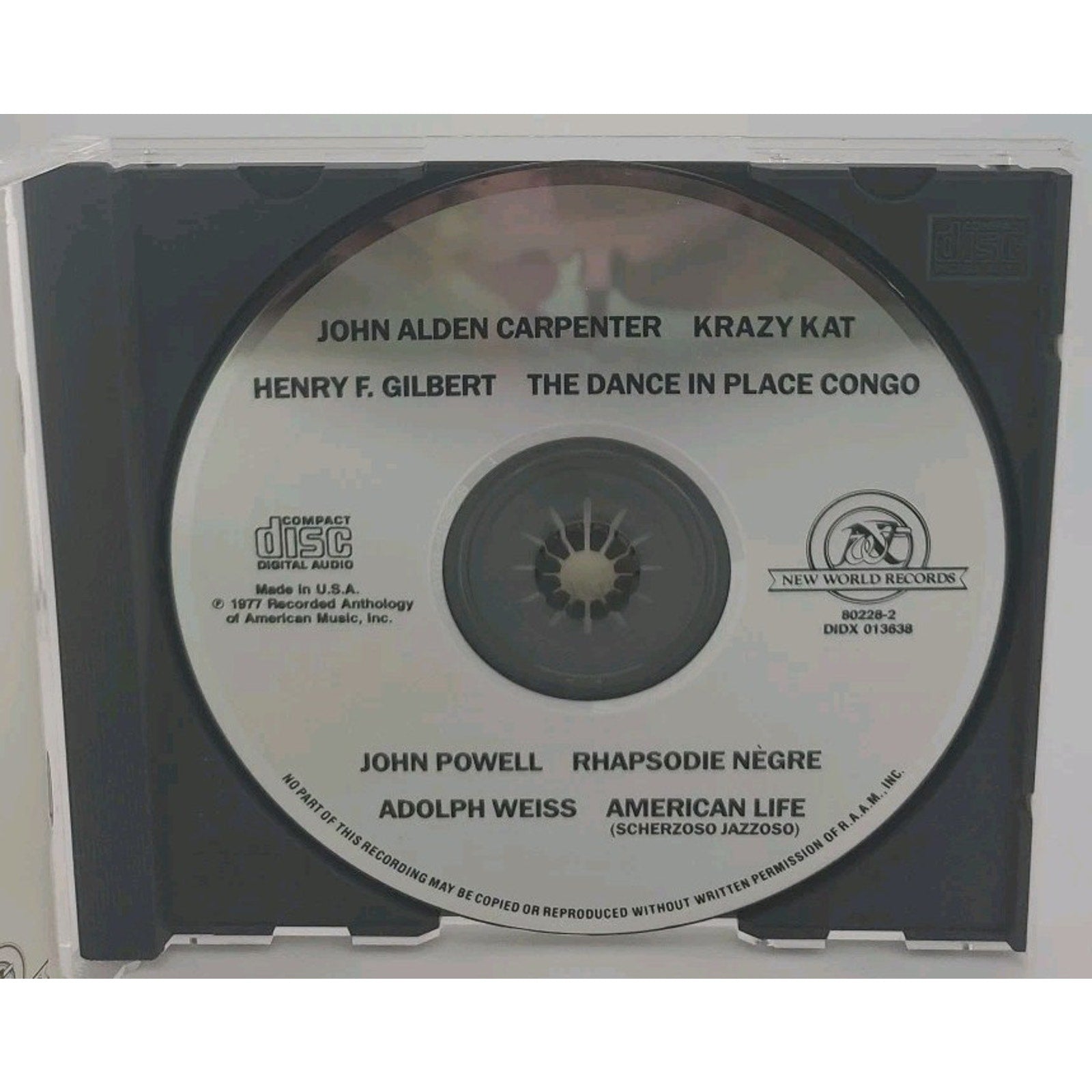 Krazy Kat / Dance in Place Congo / Rhapsodie Negre (CD)