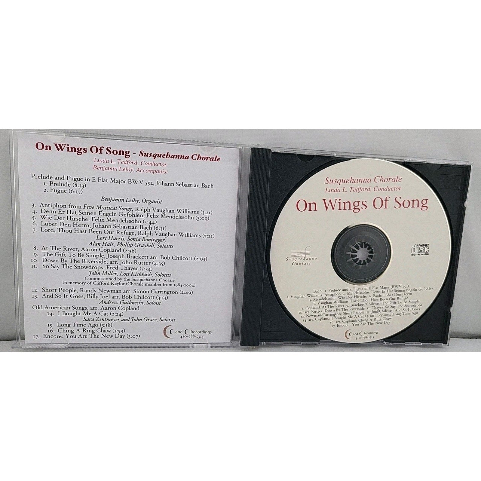 On Wings Of Song Susquehanna Chorale - Linda Tedford CD