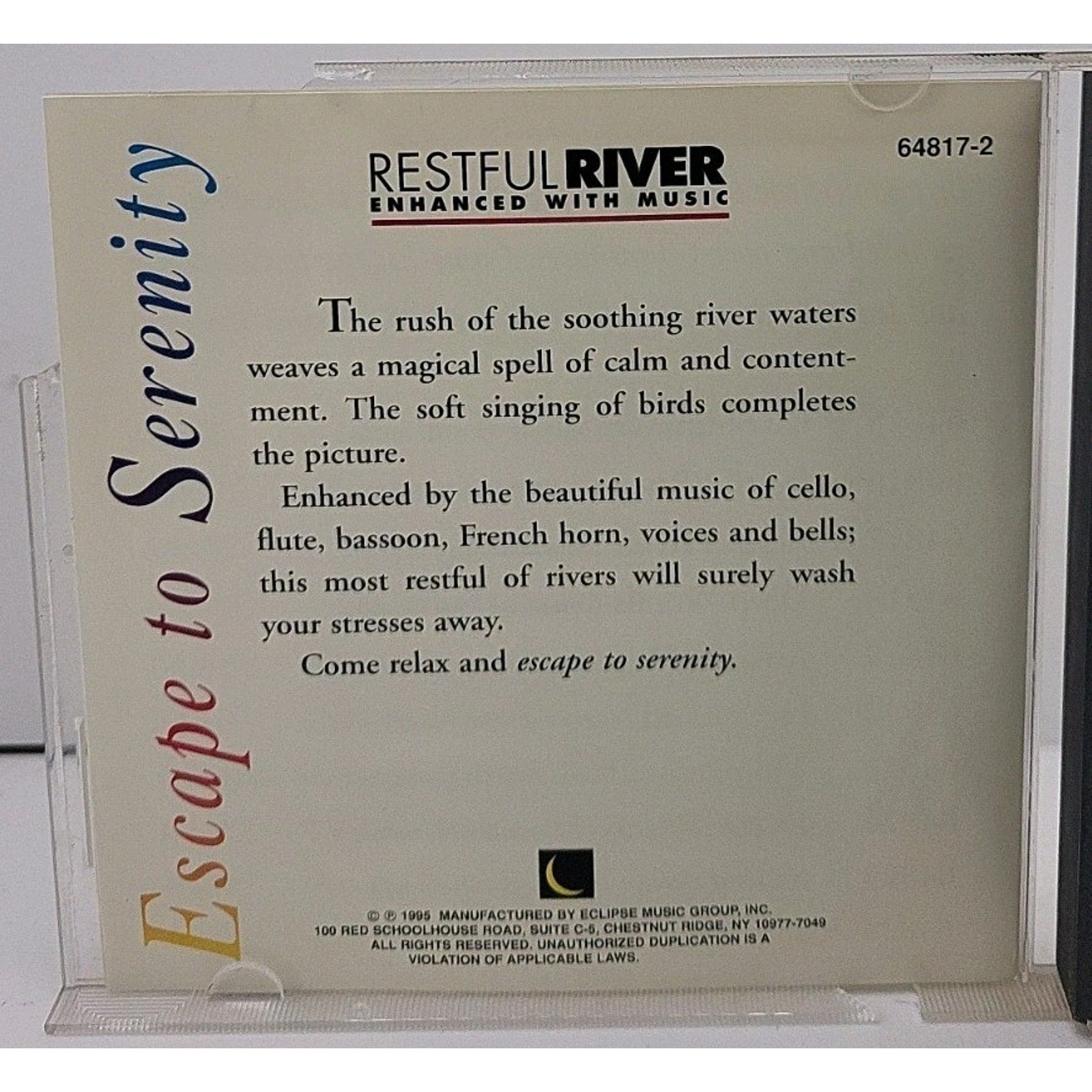 Serenity/Restful River by Escape To Serenity (CD, Oct-1997, BCI-Eclipse...