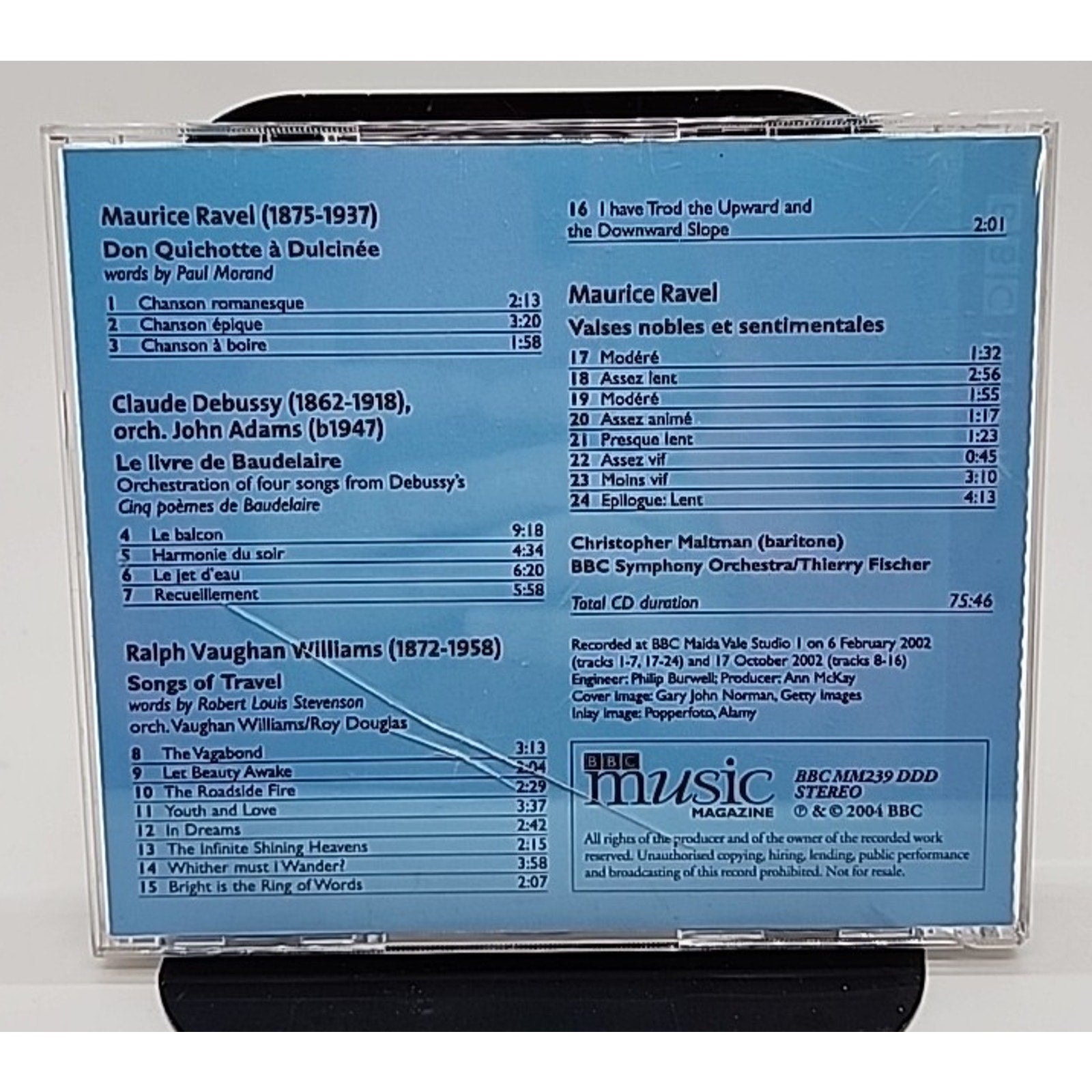 Vaughan Williams Songs Of Travel CD