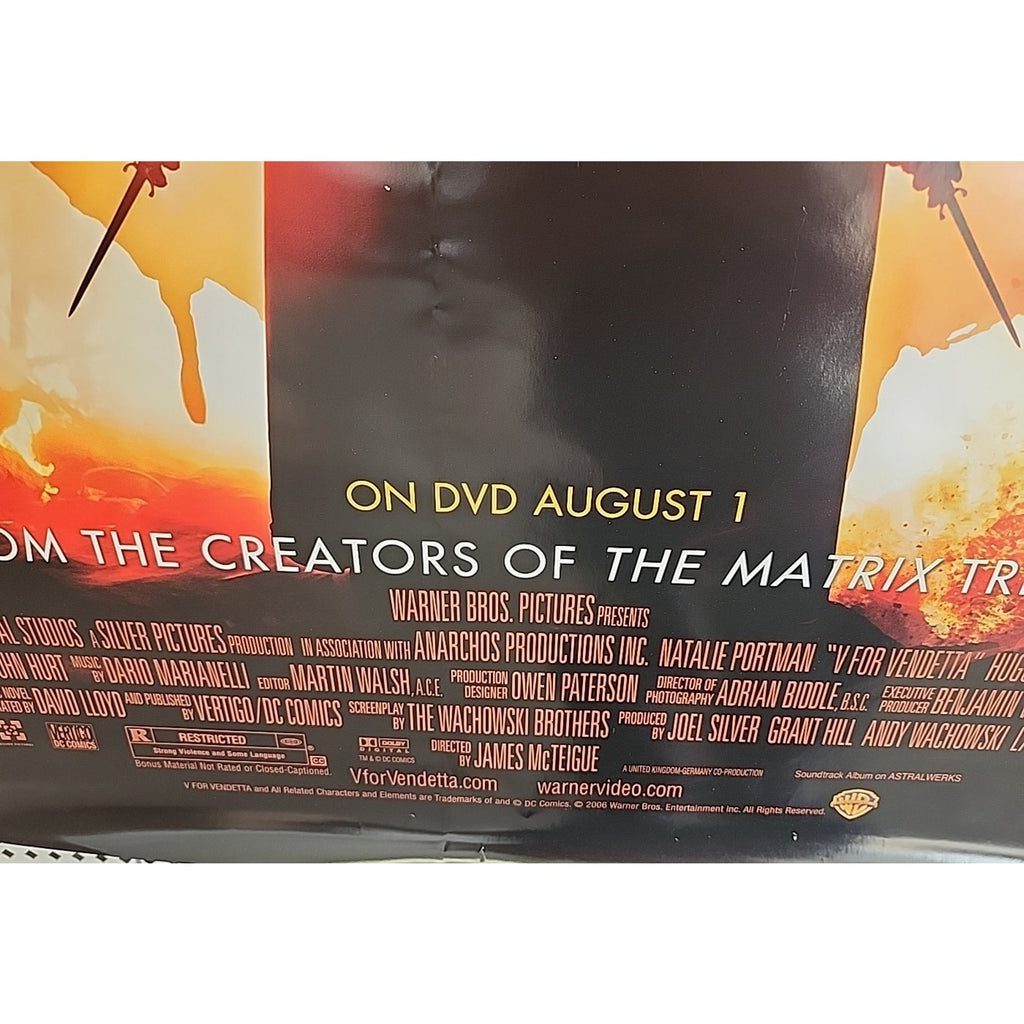 V For Vendetta DVD Release Movie Poster 27x40