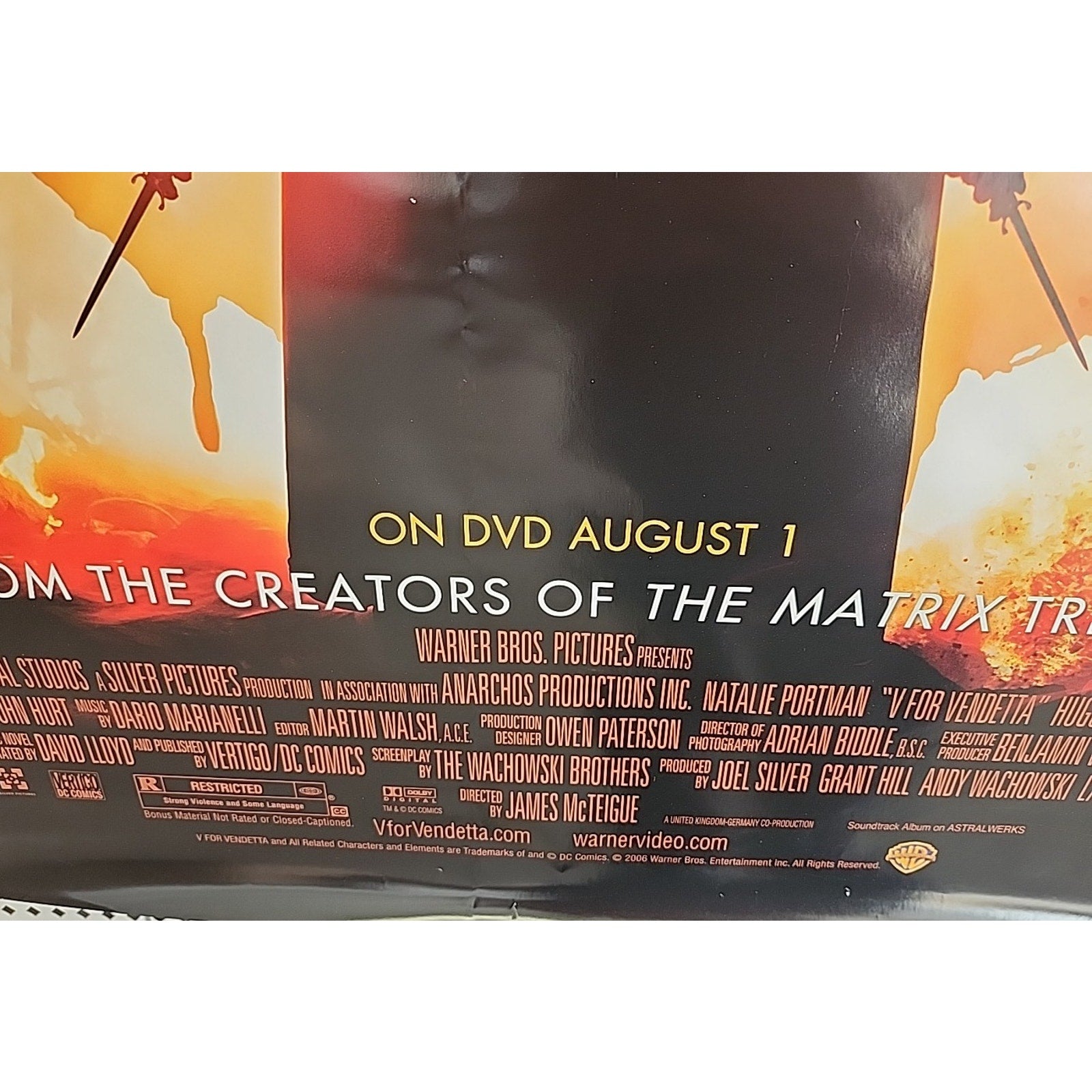 V For Vendetta DVD Release Movie Poster 27x40
