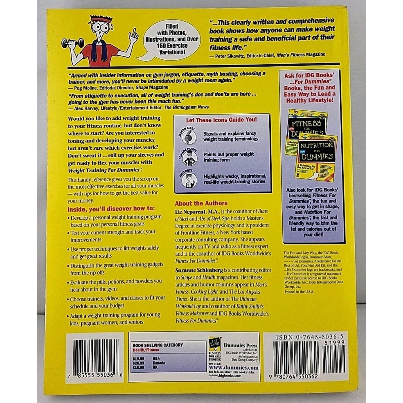 Weight Training for Dummies by Liz Neporent and Suzanne Schlosberg (1997, Trade