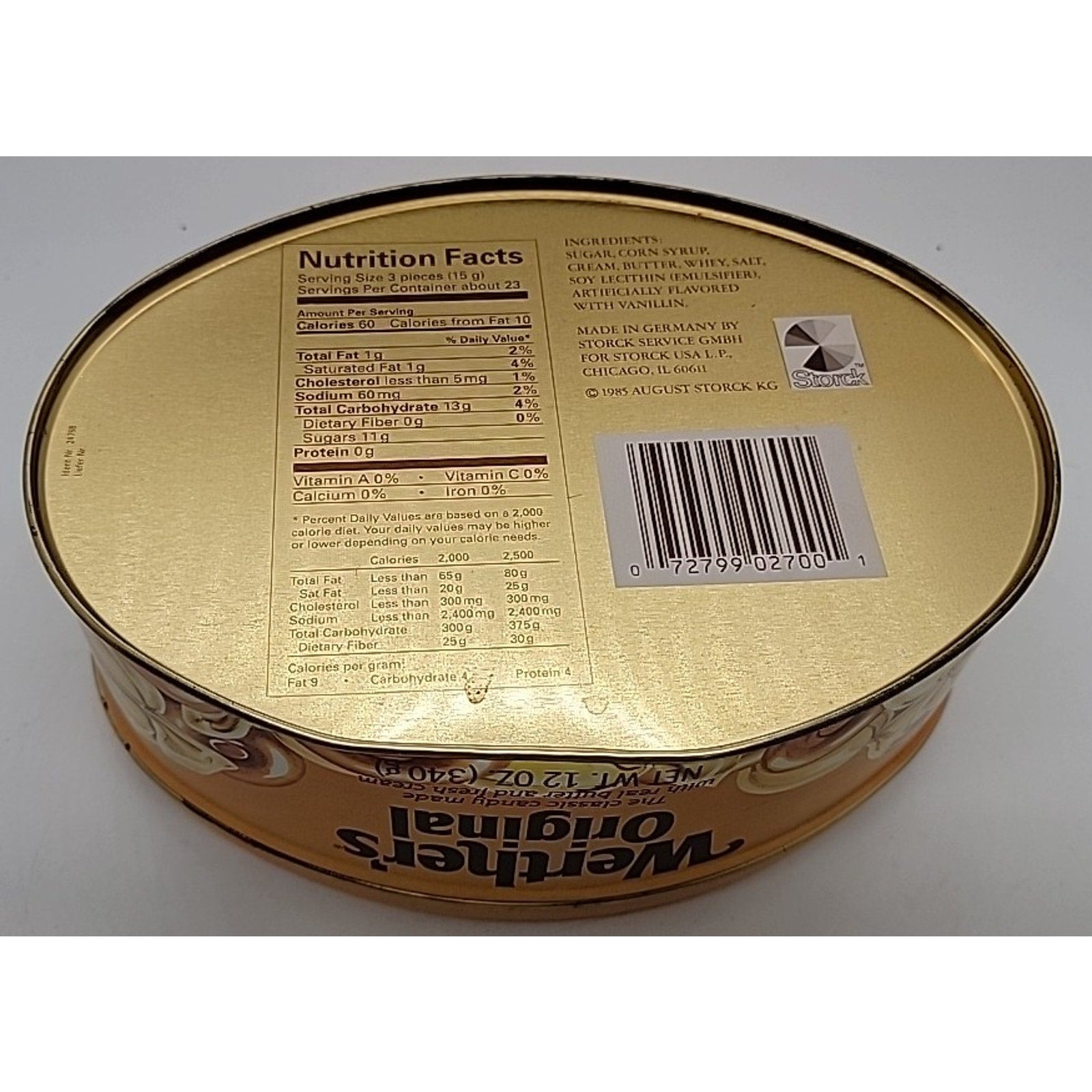 1985 Werther's Original Candy Collector Tin Canister Made in Germany