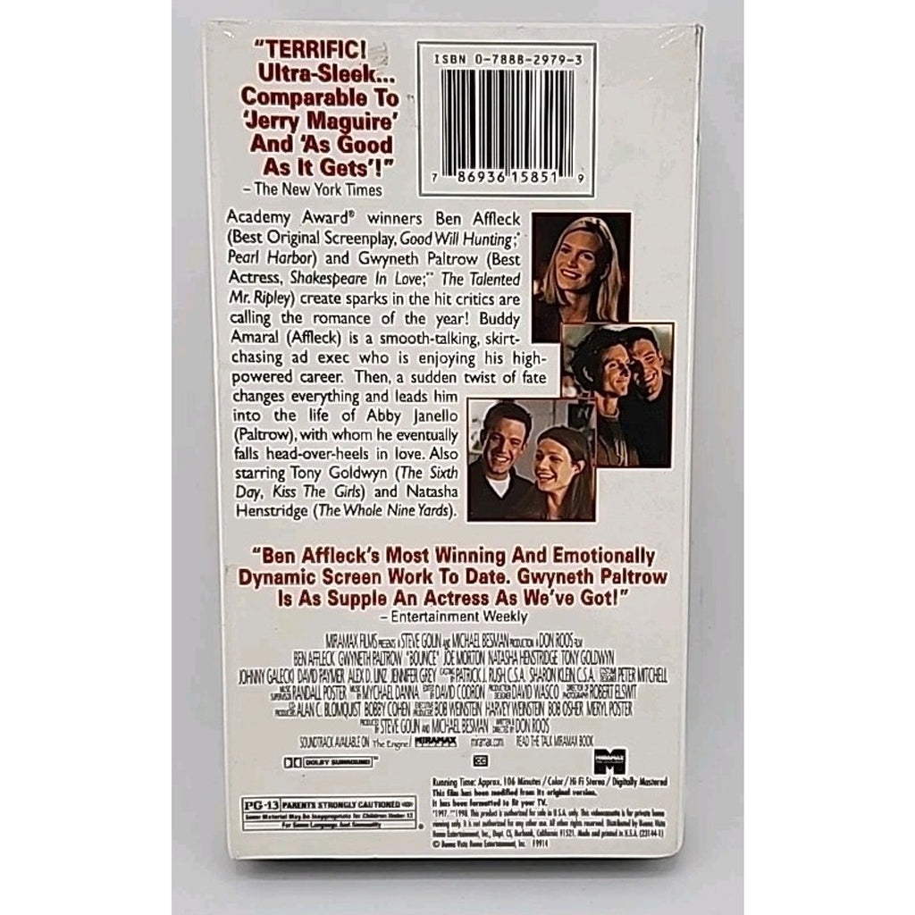 Bounce (VHS, 2001) *Brand New*