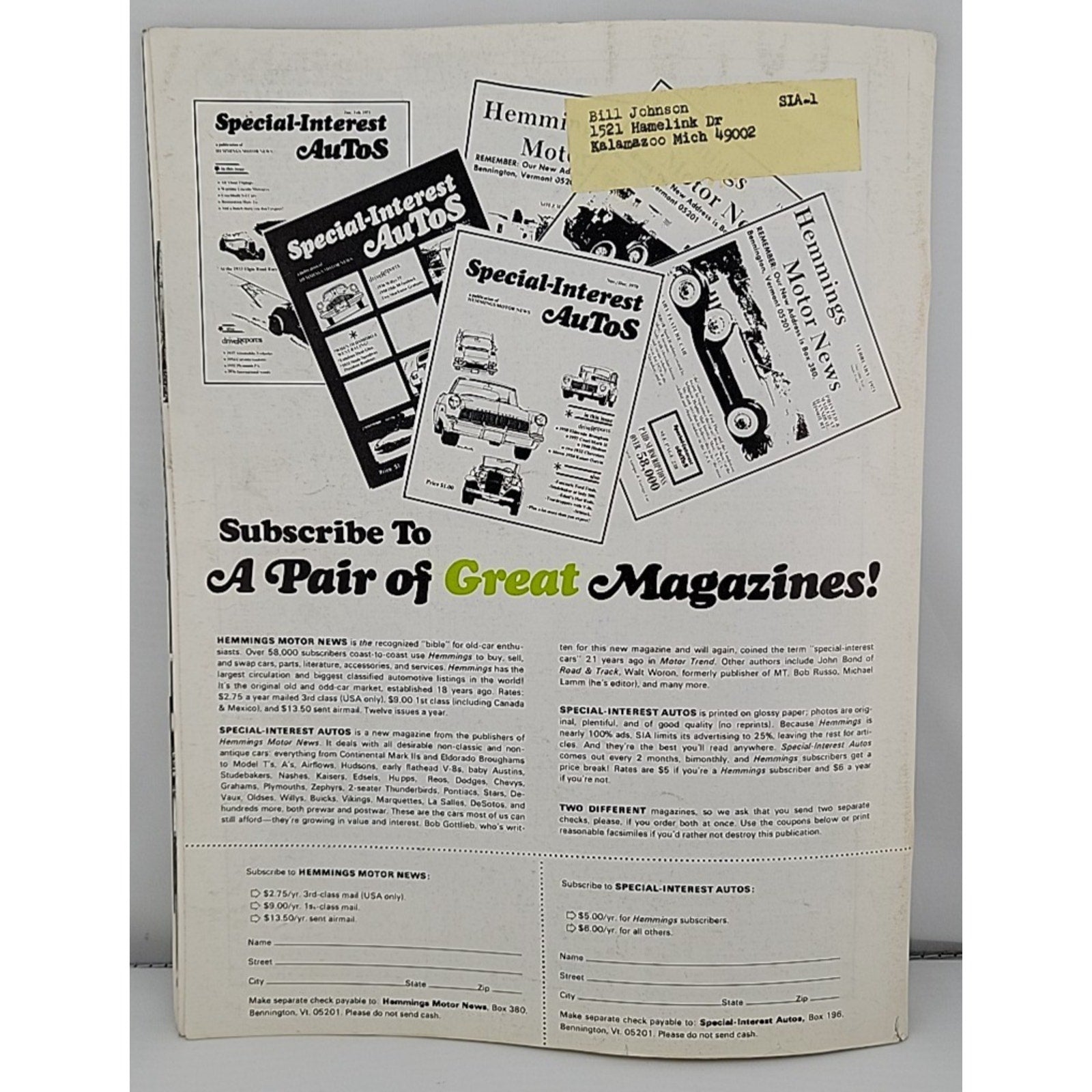 Special Interest Autos Mar/Apr 1971