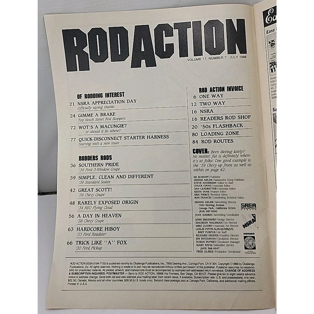 Rod Action Magazine July 1988 Volume 17 Number 7