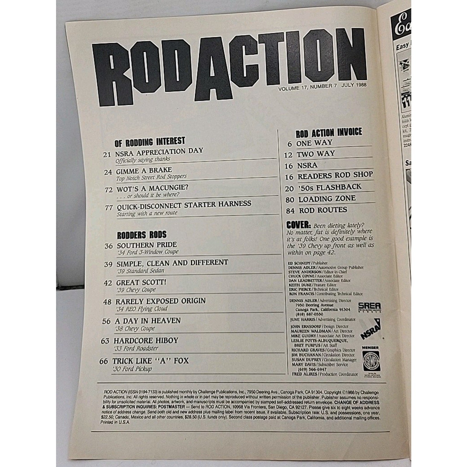 Rod Action Magazine July 1988 Volume 17 Number 7