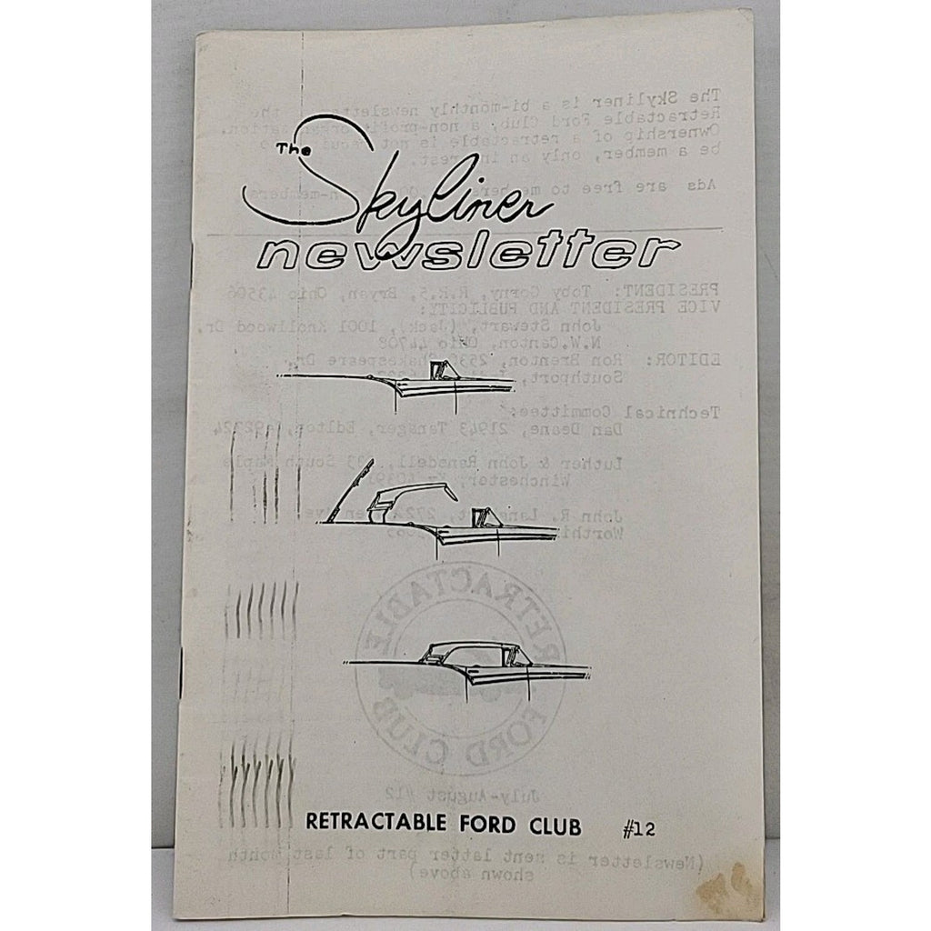 The Skyliner Newsletter - Retractable Ford Club - July-August 1975 #12