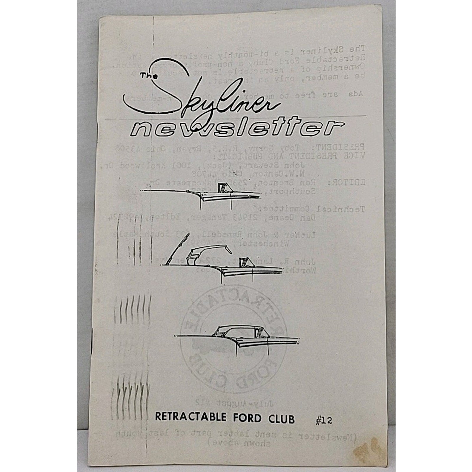 The Skyliner Newsletter - Retractable Ford Club - July-August 1975 #12