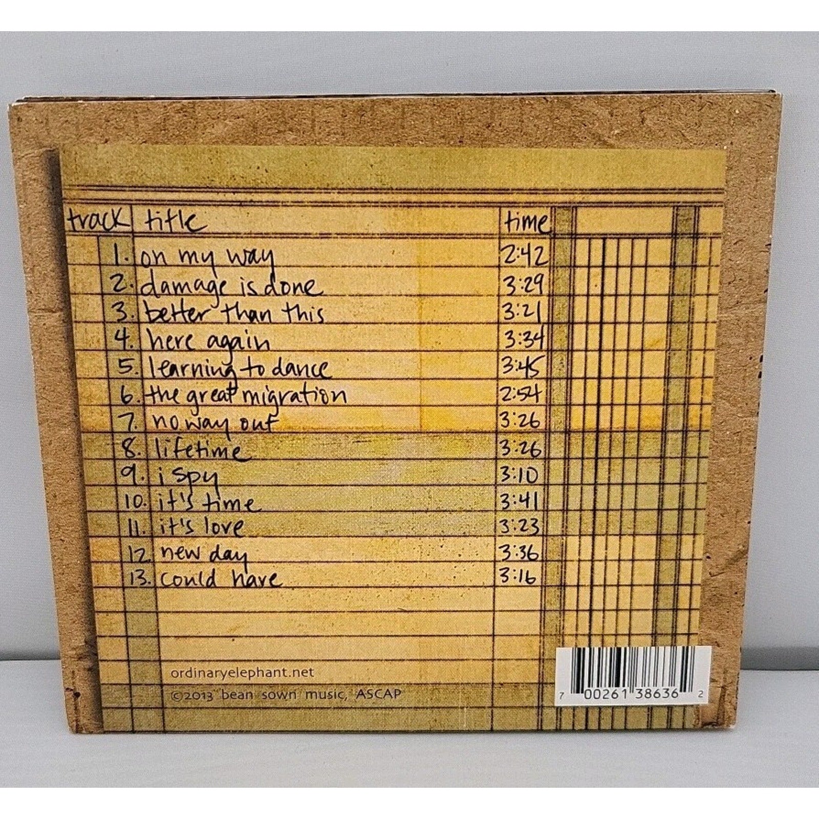 Dusty Words & Cardboard Boxes [Digipak] by Ordinary Elephant (CD, 2013, Bean...