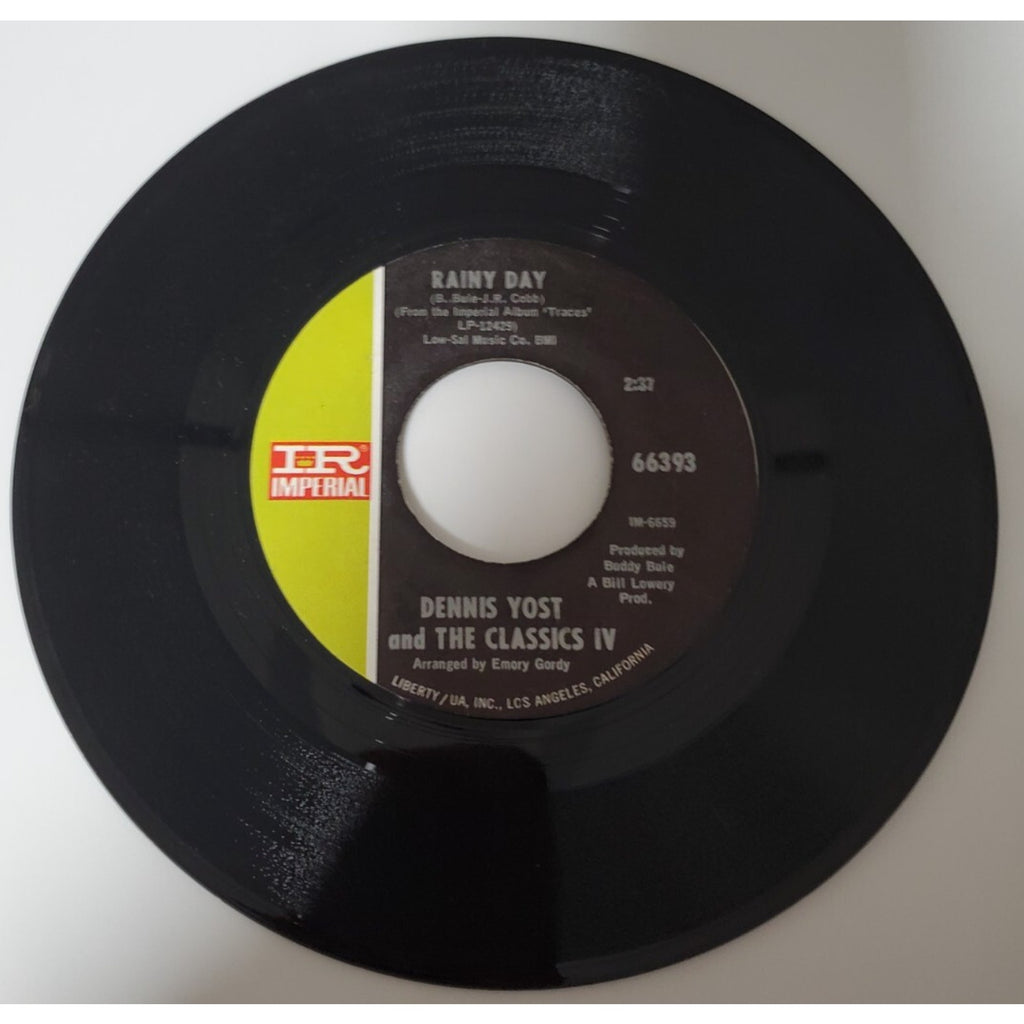 Dennis Yost and The Classics IV - Rainy Day - 45RPM Record - Singles