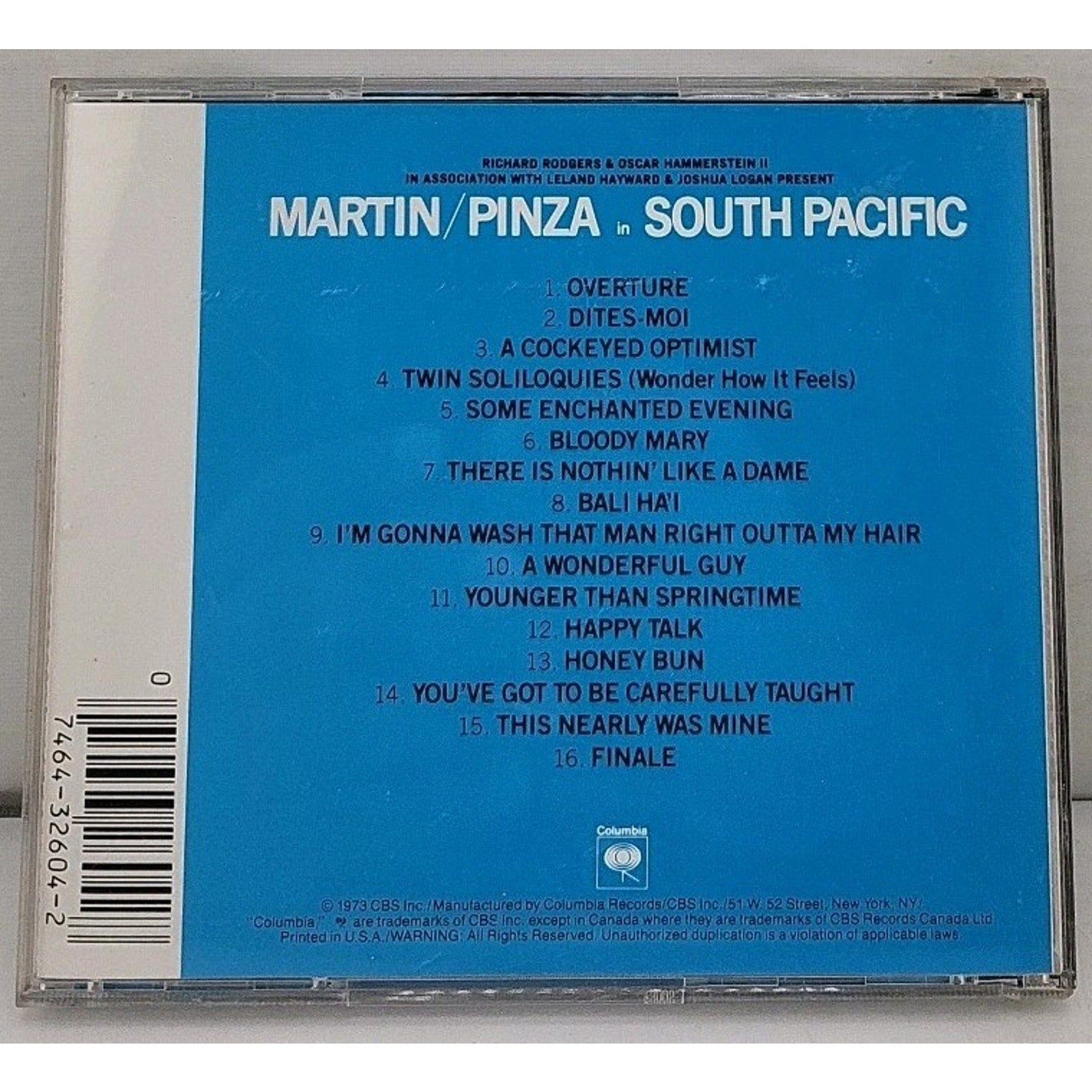 South Pacific - Mary Martin, Ezio Pinza With Original Broadway Cast CD