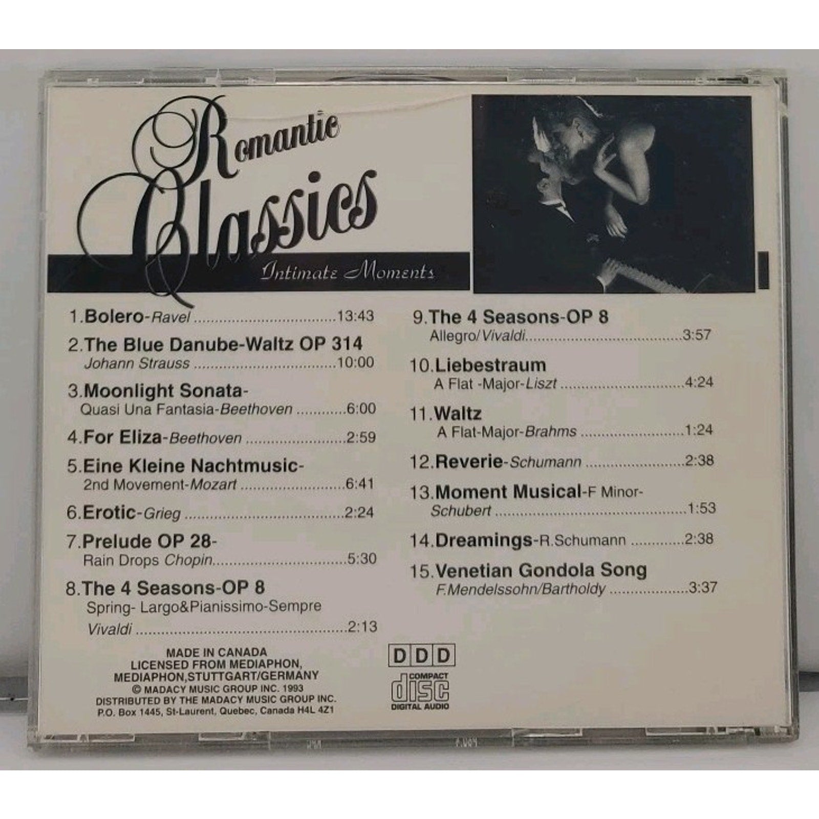 Romantic Classics: Intimate Moments (CD, 1993, Madacy; Love)