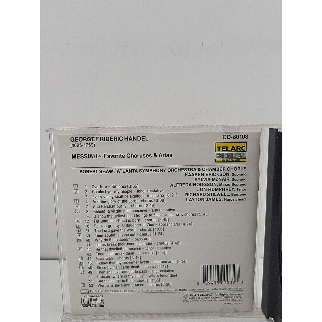 Messiah by Handel / Shaw / Atlanta Sym Orch & Chamb Chorus (CD, 1990)