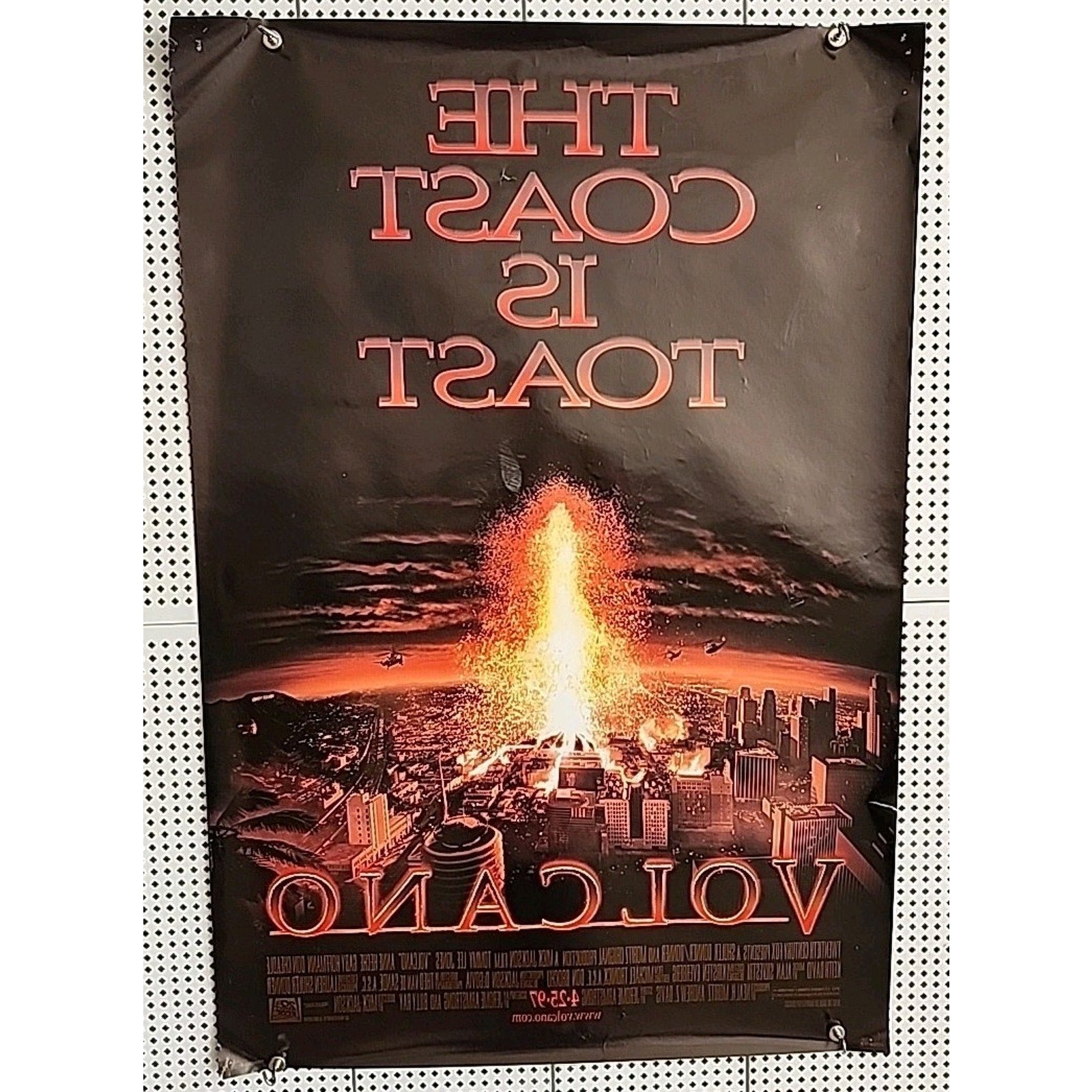 Volcano Movie Poster Original 27x40 Advance Glossy 2 Sided 1997 Tommy Lee Jones