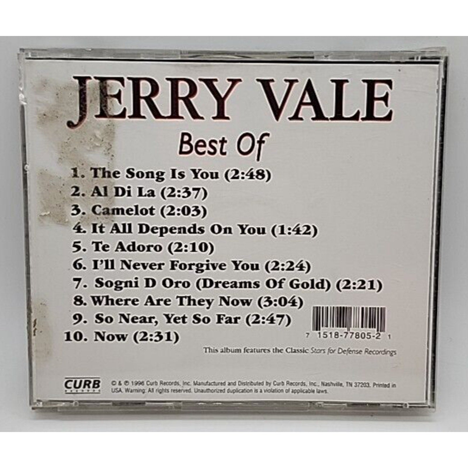 Best of Live by Jerry Vale (CD, 1996)