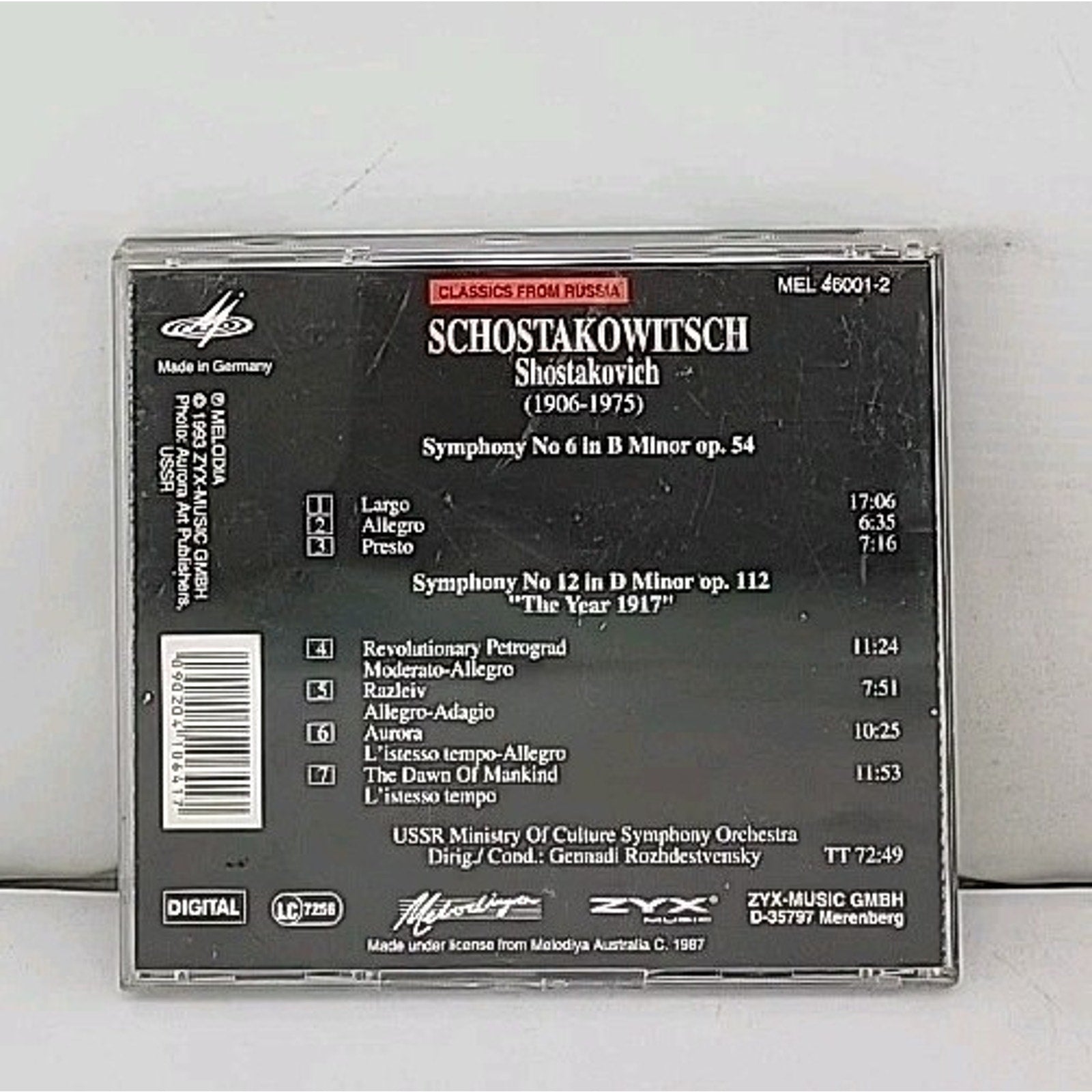 Dmitri Shostakovich - Schakowitsch: Symphony No. 6 & No. 12 - CD