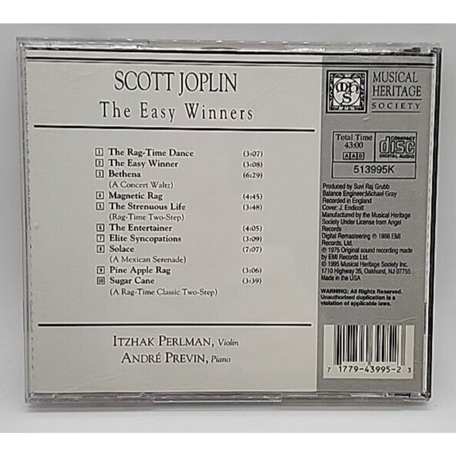Scott Joplin: The Easy Winners (CD, 1995) Jazz/ Classical